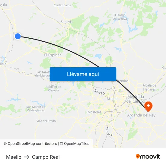 Maello to Campo Real map