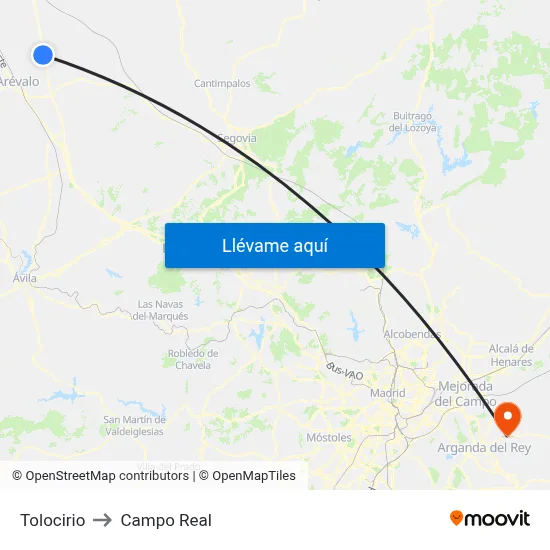 Tolocirio to Campo Real map