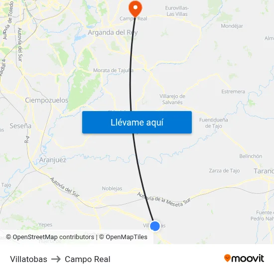 Villatobas to Campo Real map