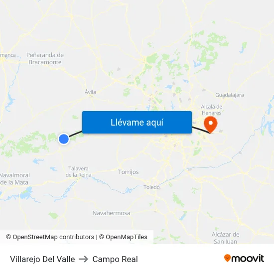 Villarejo Del Valle to Campo Real map