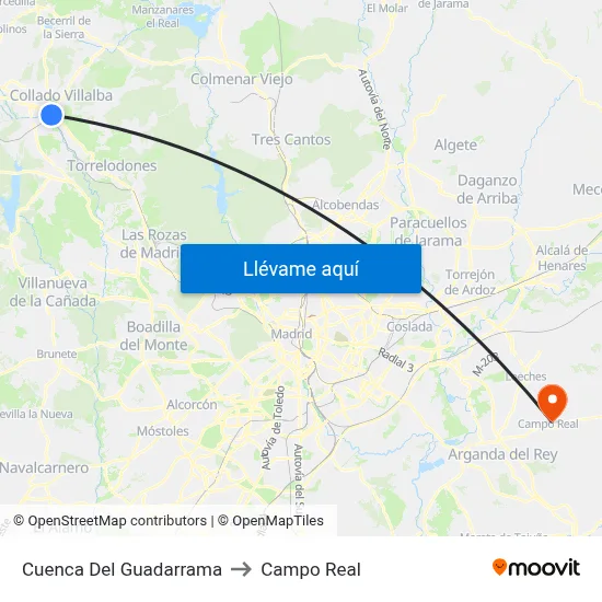 Cuenca Del Guadarrama to Campo Real map