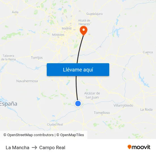 La Mancha to Campo Real map
