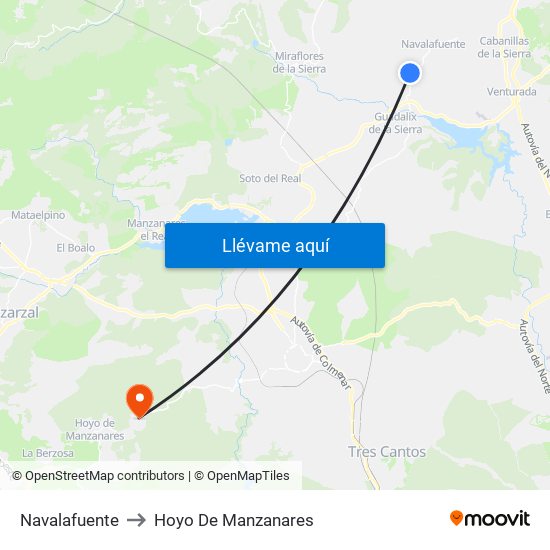 Navalafuente to Hoyo De Manzanares map