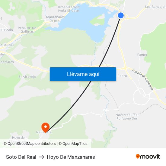 Soto Del Real to Hoyo De Manzanares map