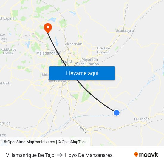 Villamanrique De Tajo to Hoyo De Manzanares map