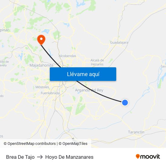 Brea De Tajo to Hoyo De Manzanares map