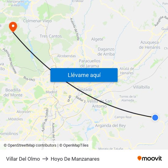 Villar Del Olmo to Hoyo De Manzanares map