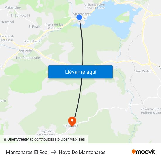 Manzanares El Real to Hoyo De Manzanares map