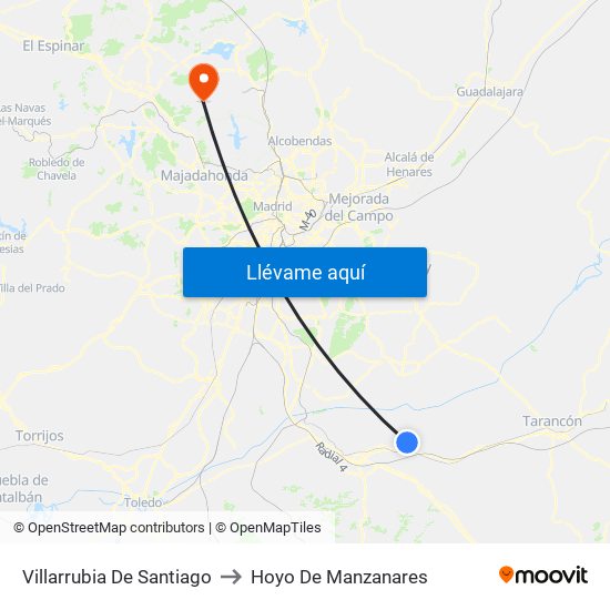 Villarrubia De Santiago to Hoyo De Manzanares map