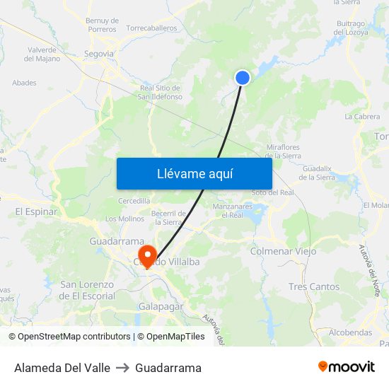 Alameda Del Valle to Guadarrama map
