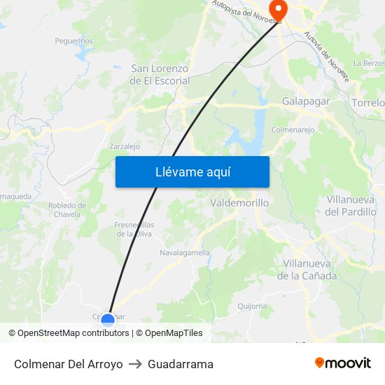 Colmenar Del Arroyo to Guadarrama map