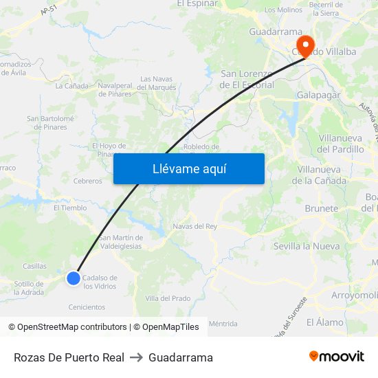 Rozas De Puerto Real to Guadarrama map