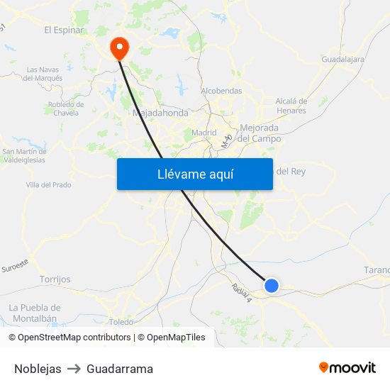 Noblejas to Guadarrama map