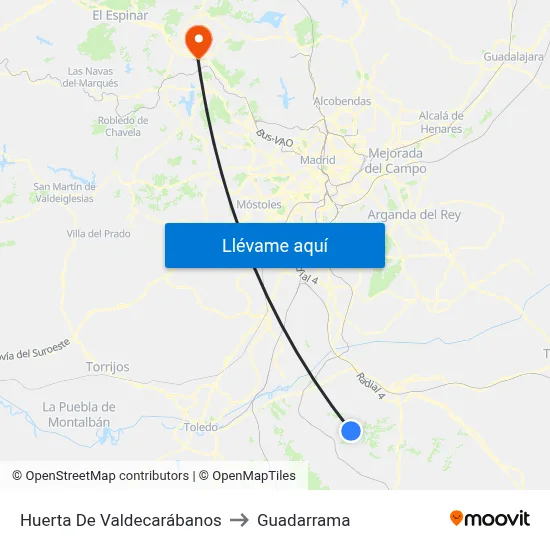 Huerta De Valdecarábanos to Guadarrama map