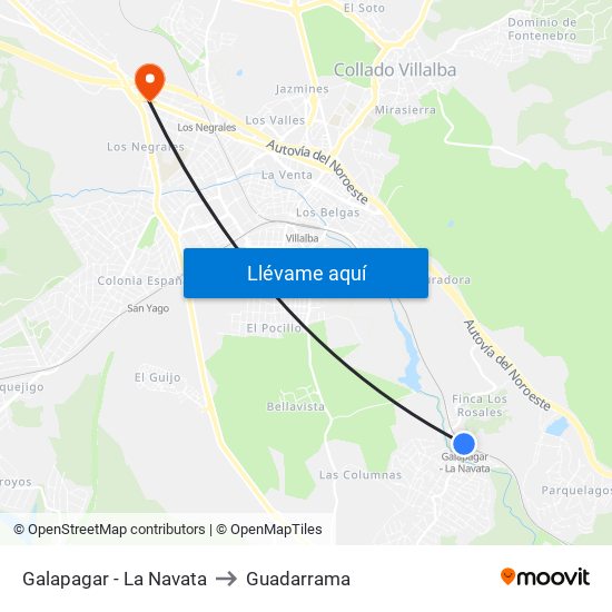Galapagar - La Navata to Guadarrama map