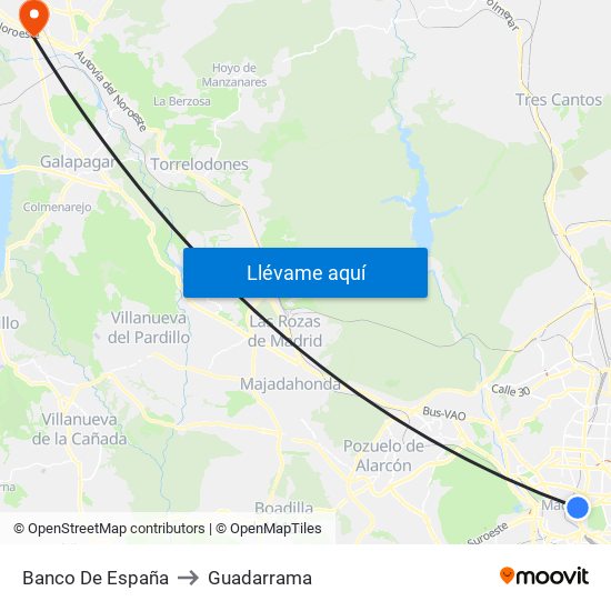 Banco De España to Guadarrama map