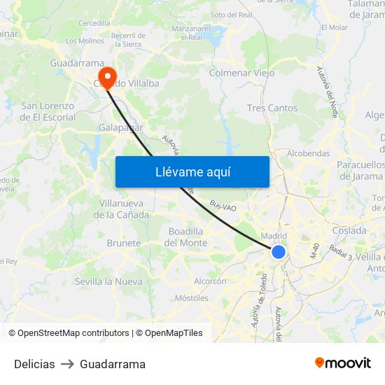 Delicias to Guadarrama map