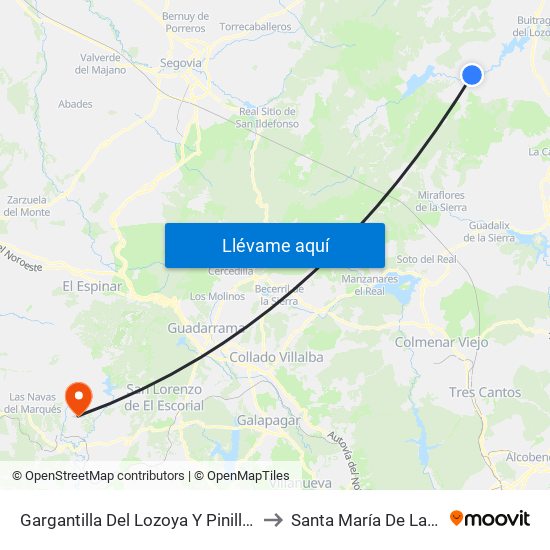 Gargantilla Del Lozoya Y Pinilla De Buitrago to Santa María De La Alameda map