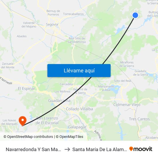 Navarredonda Y San Mamés to Santa María De La Alameda map