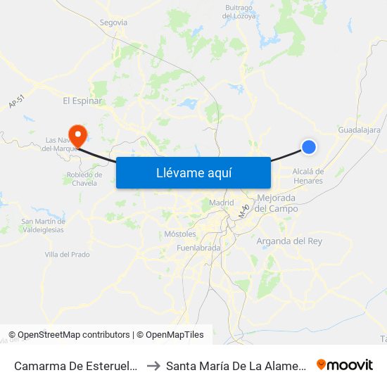 Camarma De Esteruelas to Santa María De La Alameda map
