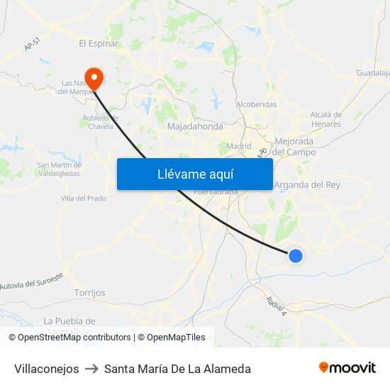 Villaconejos to Santa María De La Alameda map