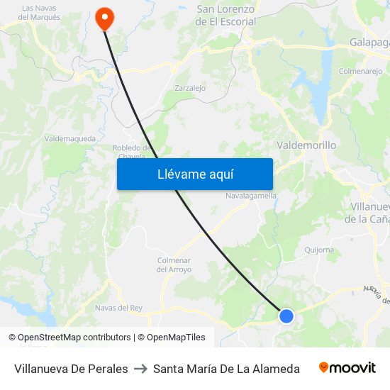 Villanueva De Perales to Santa María De La Alameda map