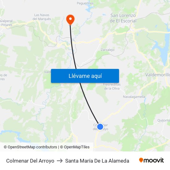 Colmenar Del Arroyo to Santa María De La Alameda map