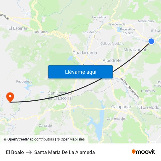 El Boalo to Santa María De La Alameda map