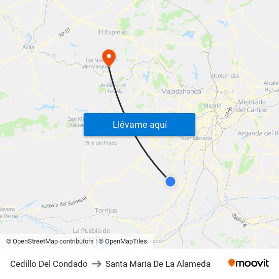 Cedillo Del Condado to Santa María De La Alameda map