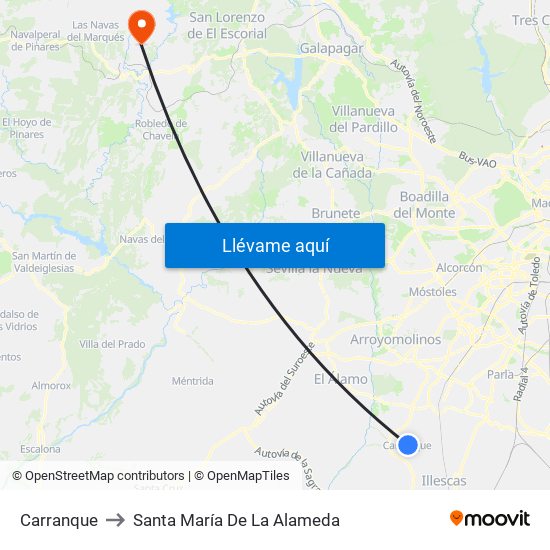 Carranque to Santa María De La Alameda map