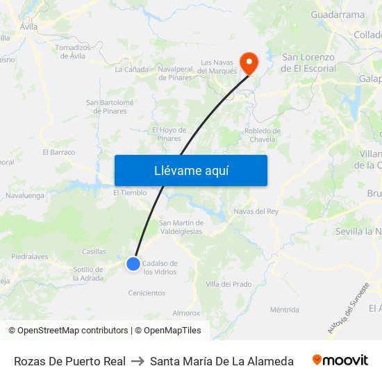 Rozas De Puerto Real to Santa María De La Alameda map