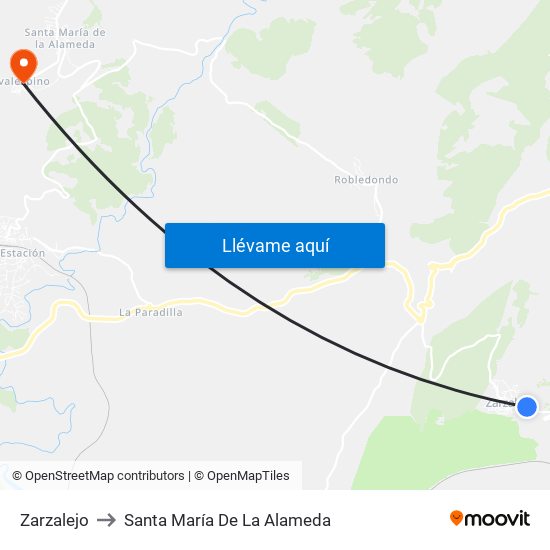 Zarzalejo to Santa María De La Alameda map