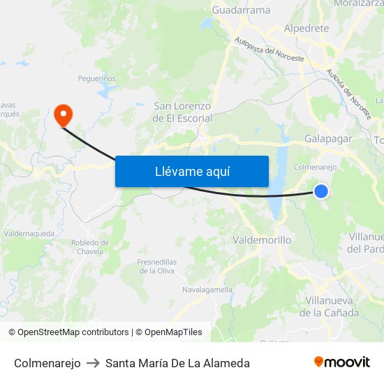 Colmenarejo to Santa María De La Alameda map