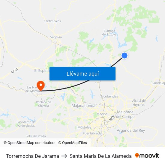 Torremocha De Jarama to Santa María De La Alameda map
