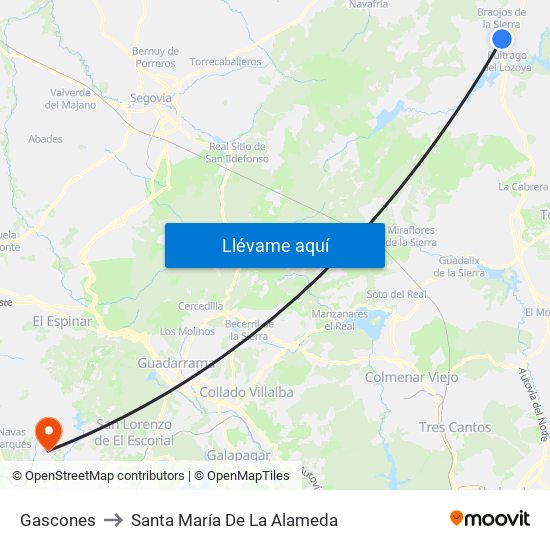Gascones to Santa María De La Alameda map