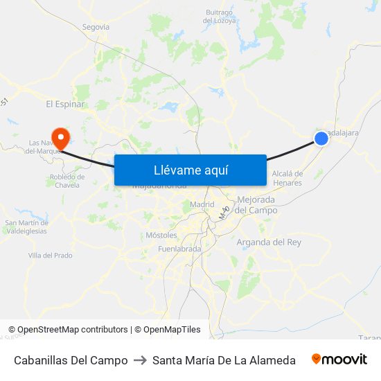 Cabanillas Del Campo to Santa María De La Alameda map