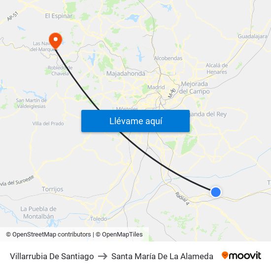 Villarrubia De Santiago to Santa María De La Alameda map