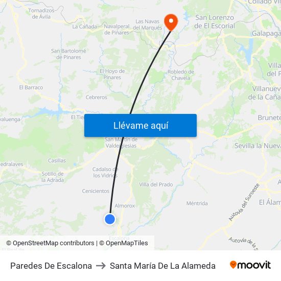 Paredes De Escalona to Santa María De La Alameda map
