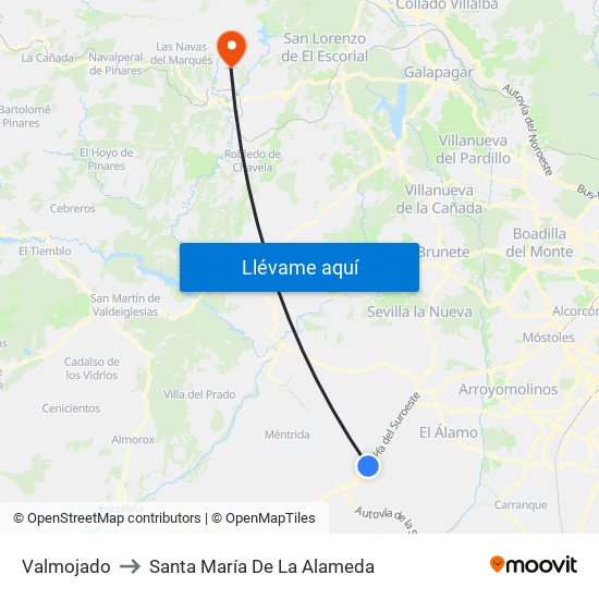 Valmojado to Santa María De La Alameda map