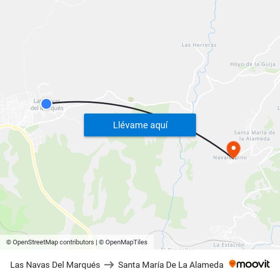 Las Navas Del Marqués to Santa María De La Alameda map