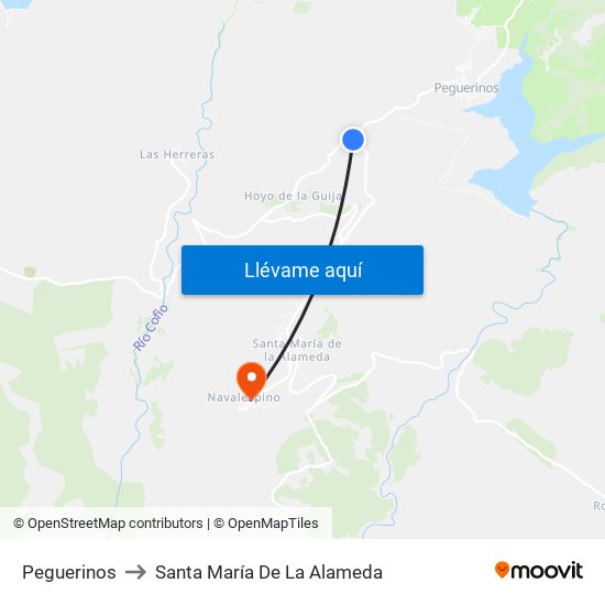 Peguerinos to Santa María De La Alameda map