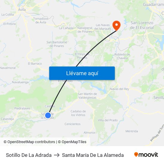 Sotillo De La Adrada to Santa María De La Alameda map