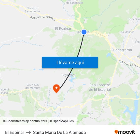 El Espinar to Santa María De La Alameda map