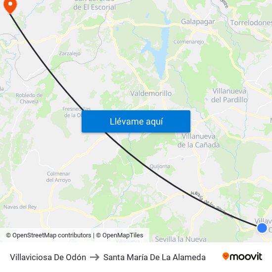 Villaviciosa De Odón to Santa María De La Alameda map