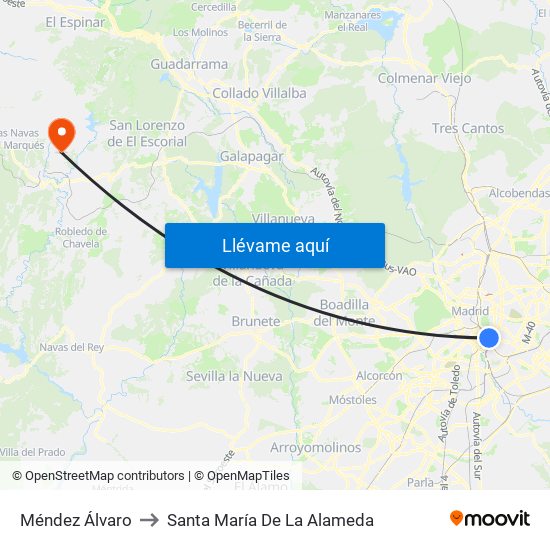 Méndez Álvaro to Santa María De La Alameda map