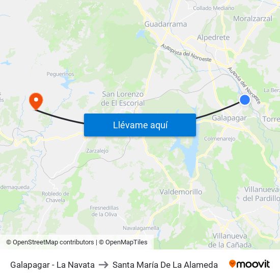 Galapagar - La Navata to Santa María De La Alameda map