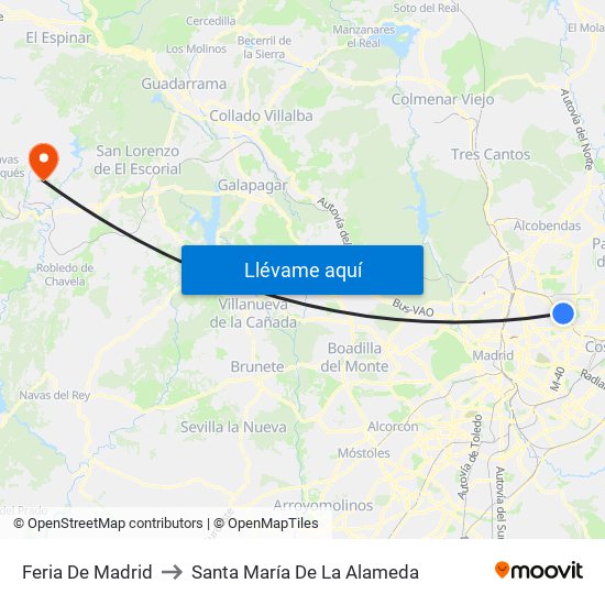 Feria De Madrid to Santa María De La Alameda map