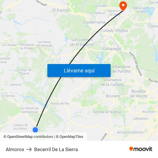 Almorox to Becerril De La Sierra map
