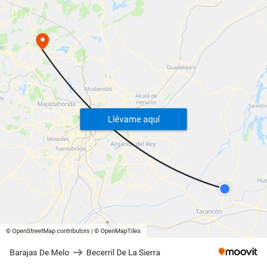 Barajas De Melo to Becerril De La Sierra map