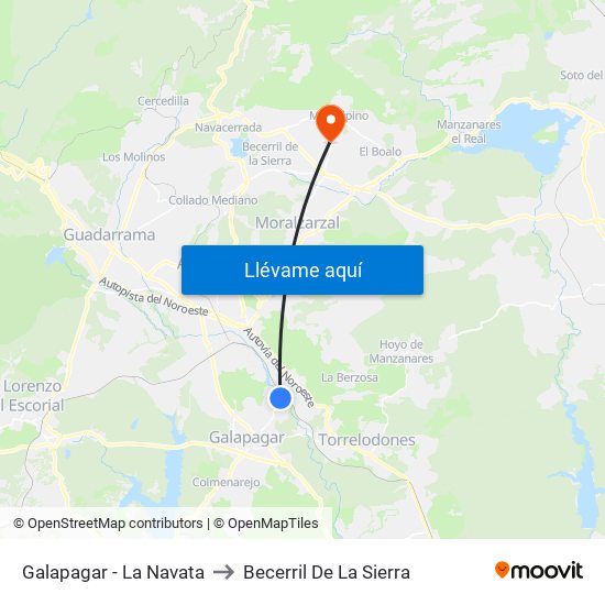 Galapagar - La Navata to Becerril De La Sierra map